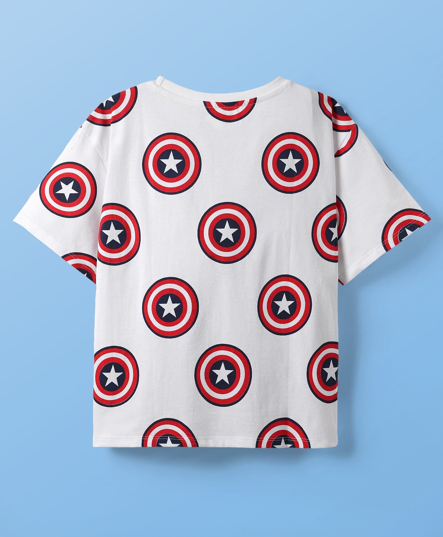 Single Jersey Knit Half Sleeve Oversize Drop Shoulder T-Shirts with Avengers Graphics Pack of 3 - Red & White