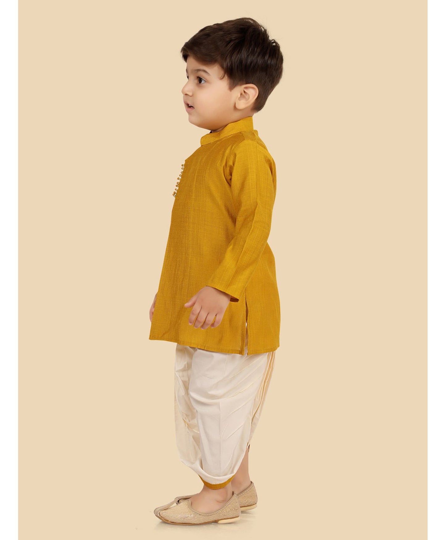 Cotton Silk Woven Full Sleeves Solid Coordinating Dhoti Kurta Set