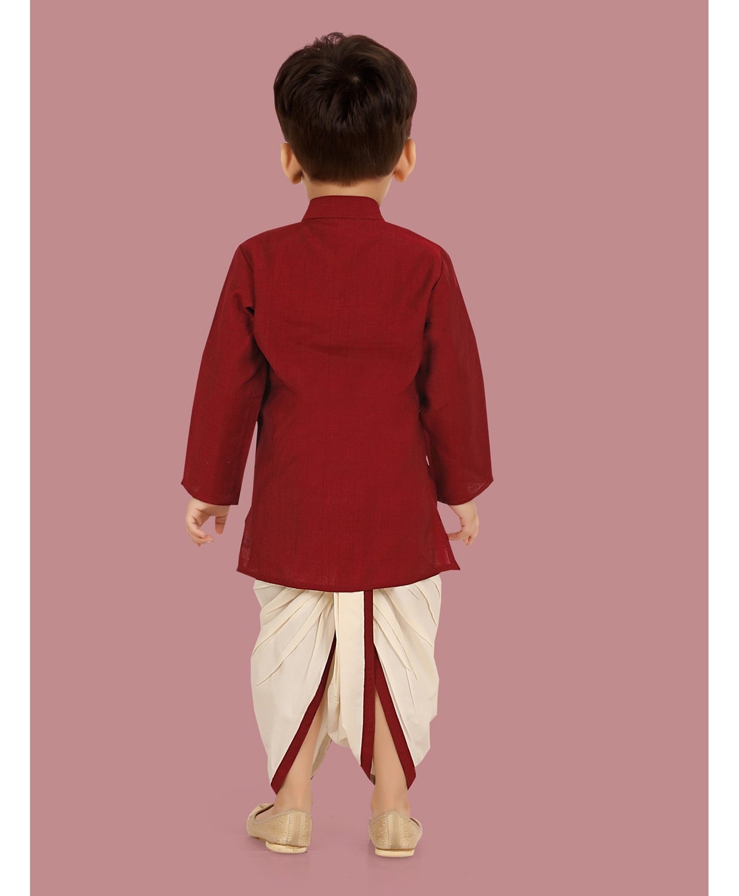 Cotton Silk Woven Full Sleeves Solid Coordinating Dhoti Kurta Set