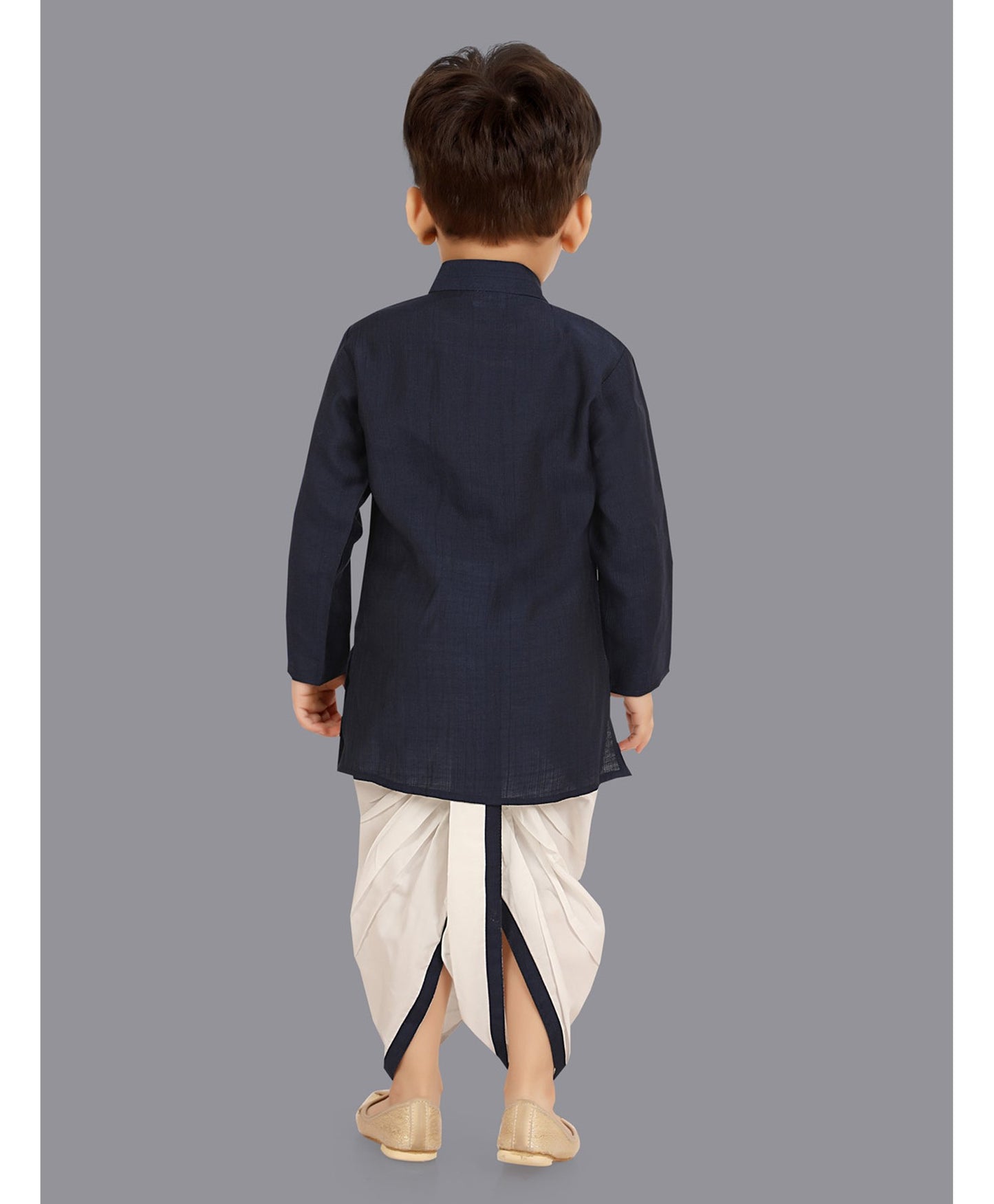Cotton Silk Woven Full Sleeves Solid Coordinating Dhoti Kurta Set