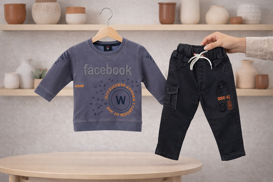 Sweatshirt Set - Charcoal Blue