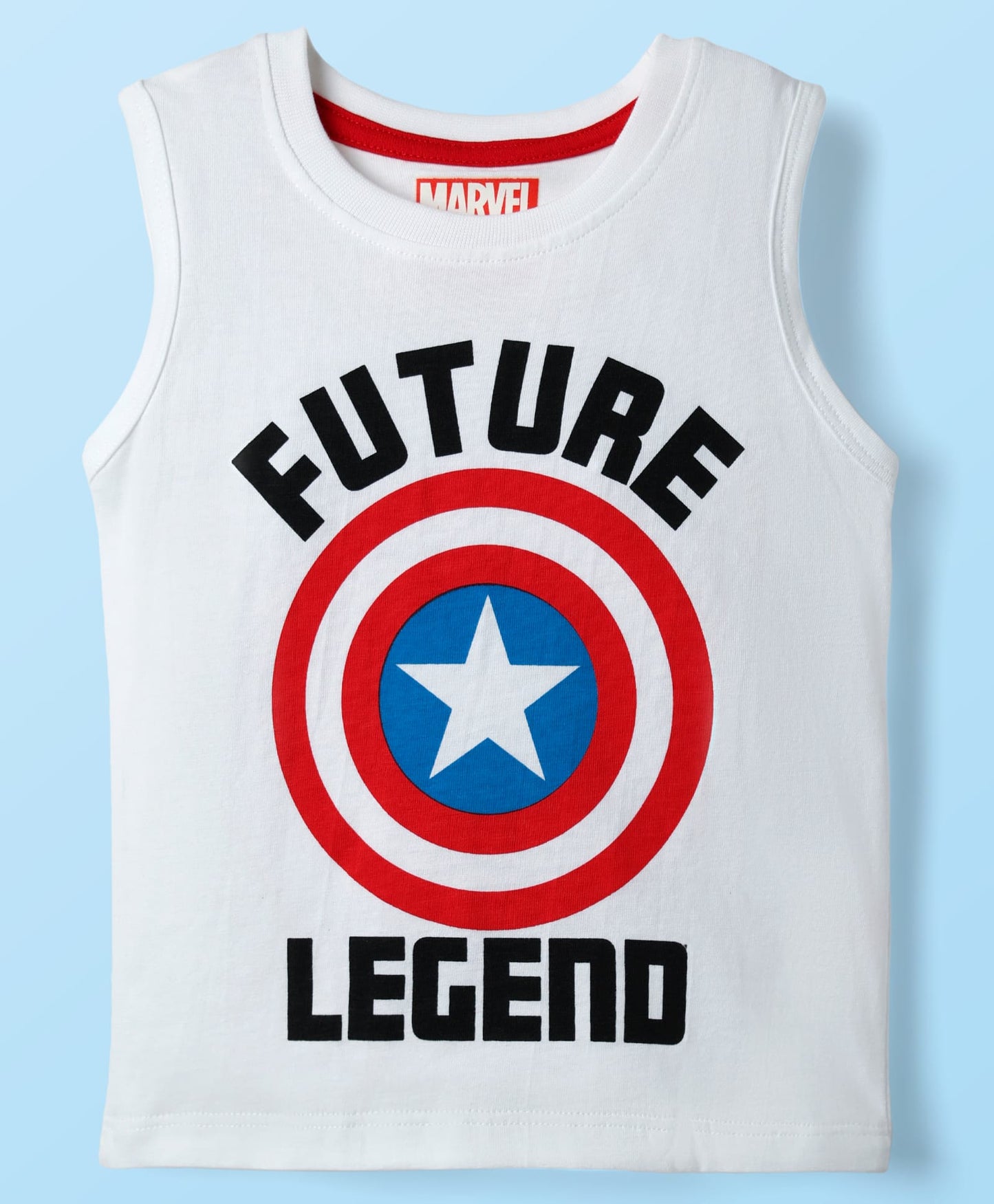 Single Jersey Knit Half Sleeves Shirt & Shorts Co-Ord Set With Avengers Graphics & T-Shirt - Blue