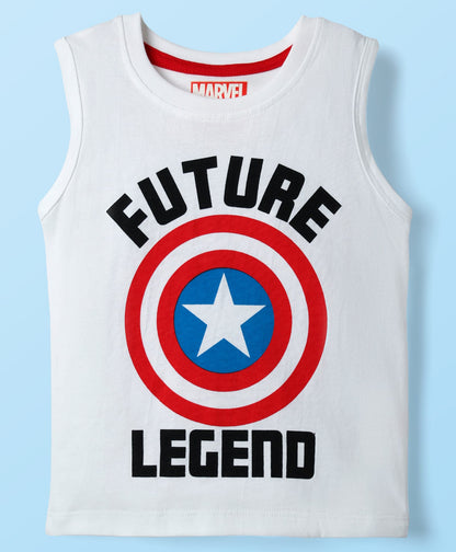 Single Jersey Knit Half Sleeves Shirt & Shorts Co-Ord Set With Avengers Graphics & T-Shirt - Blue
