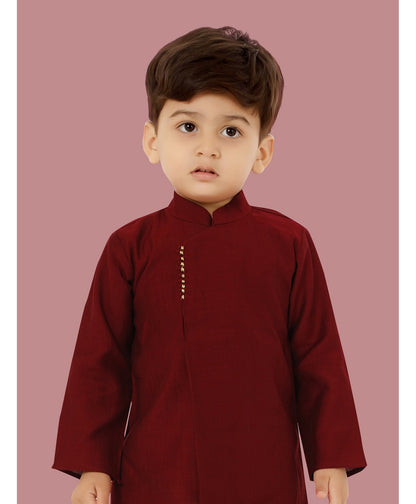 Cotton Silk Woven Full Sleeves Solid Coordinating Dhoti Kurta Set