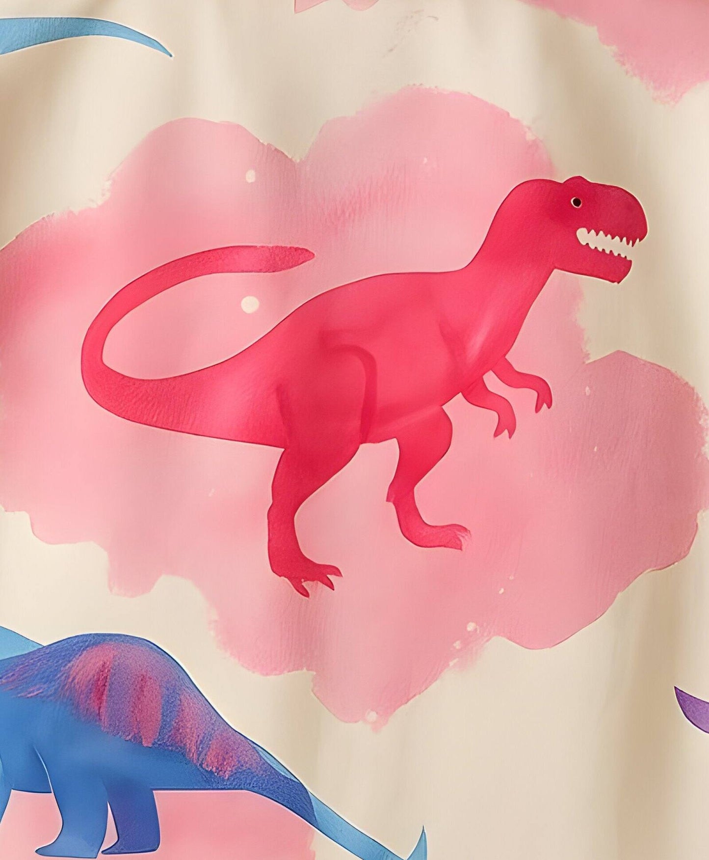 Cotton Woven Half Sleeves Dinosaurs Printed Shirt - Pink