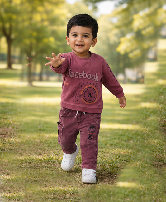 Sweatshirt Set - Plum wine