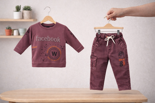 Sweatshirt Set - Plum wine