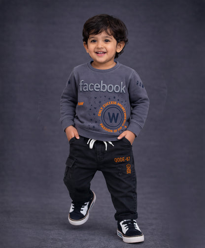 Sweatshirt Set - Charcoal Blue