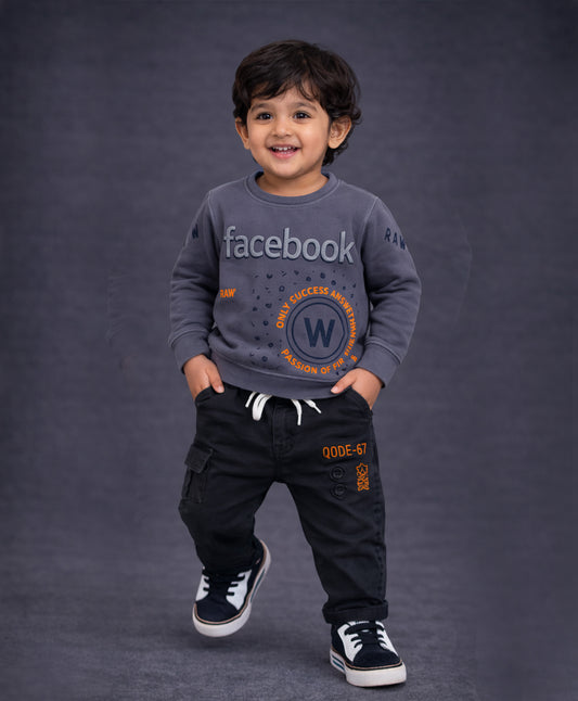 Sweatshirt Set - Charcoal Blue