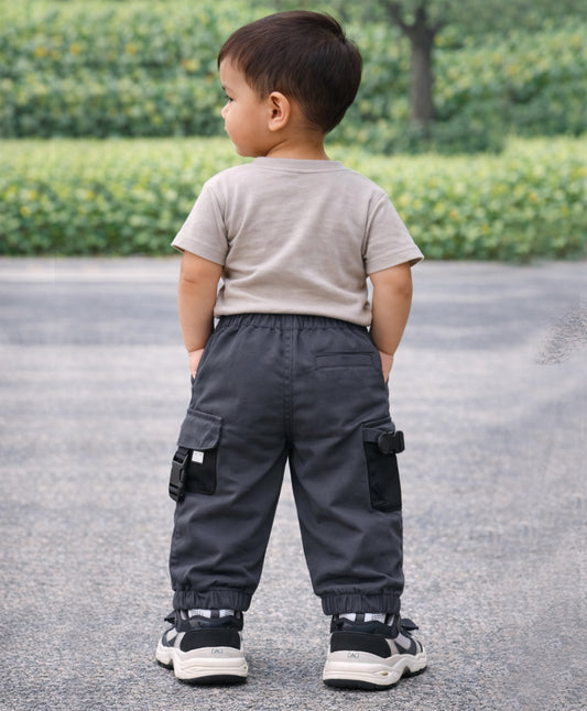 Kids Grey Cargo Pant