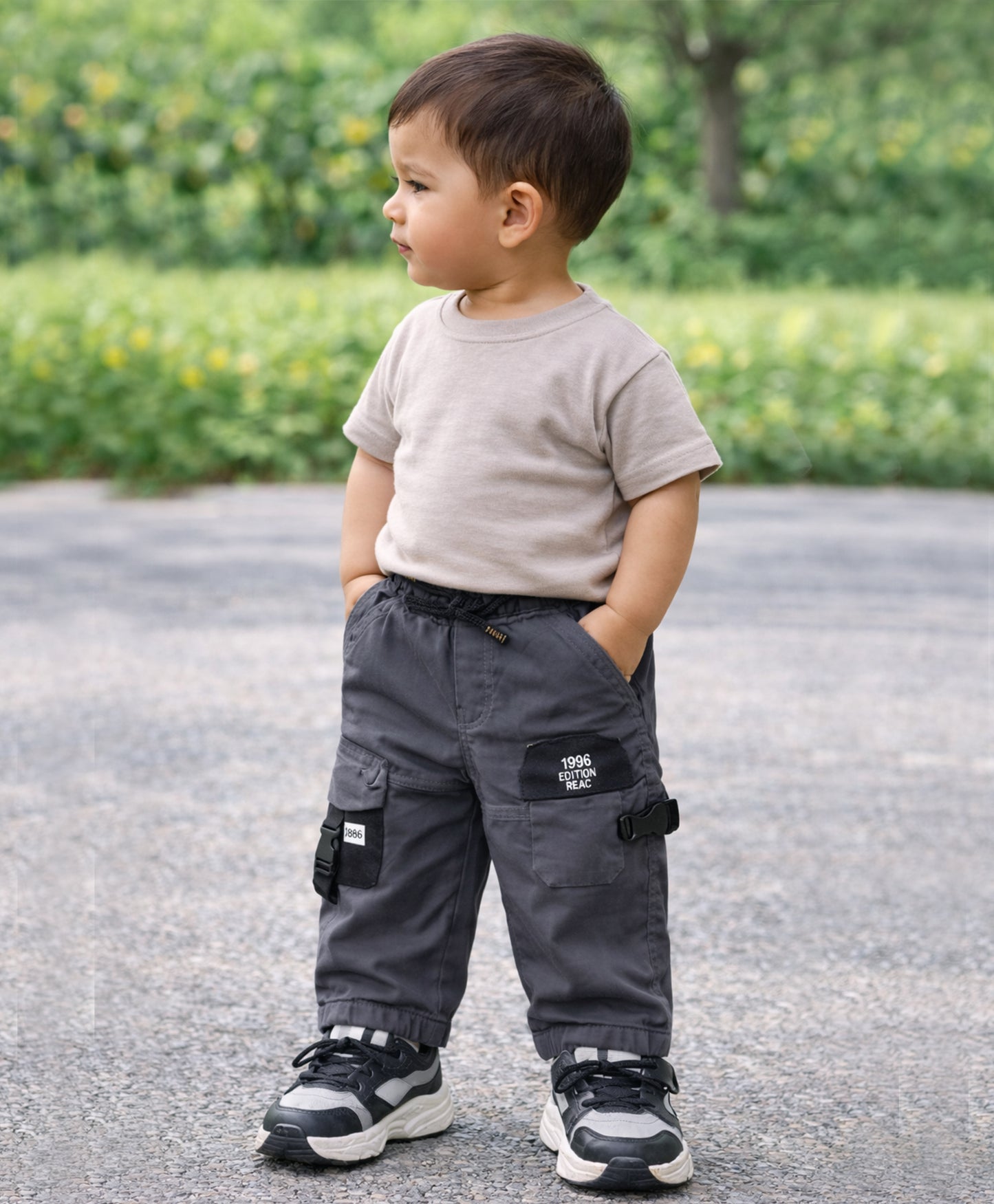 Kids Grey Cargo Pant