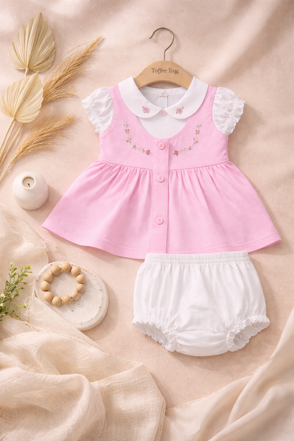Tiny Blossom Dress - Baby Pink