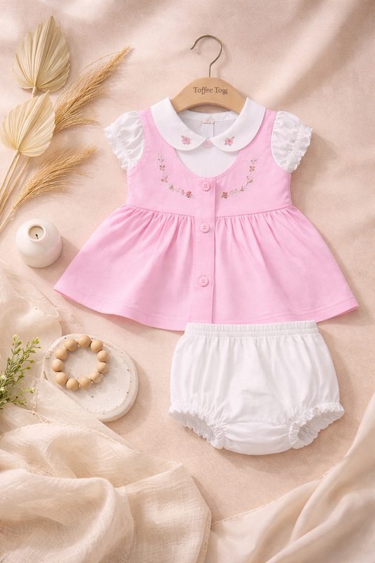 Tiny Blossom Dress - Baby Pink