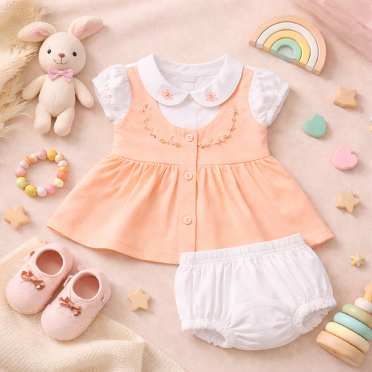 Tiny Blossom Dress -  Blush Pink